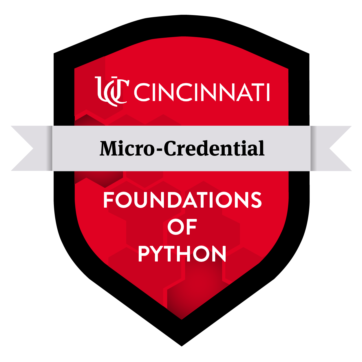 University of Cincinnati micro-credential badge for Foundations of Python