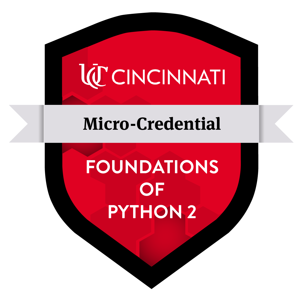 University of Cincinnati micro-credential badge for Foundations of Python 2