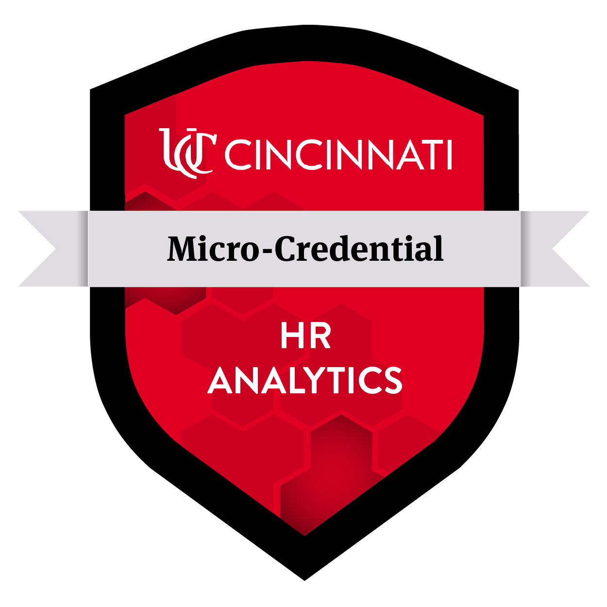 University of Cincinnati micro-credential badge for HR Analytics.
